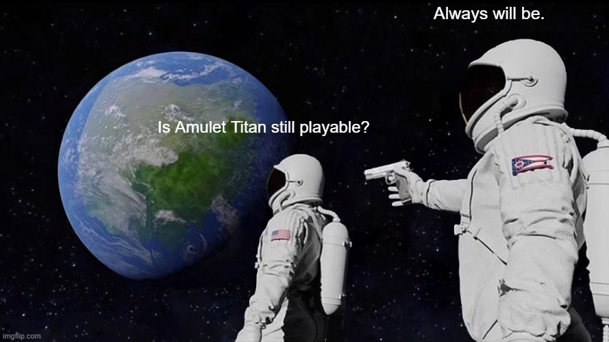 SwazzoDFT's tweet photo. Amulet of Vigor and Primeval Titan are still legal. https://t.co/hg7AiajaQ5
