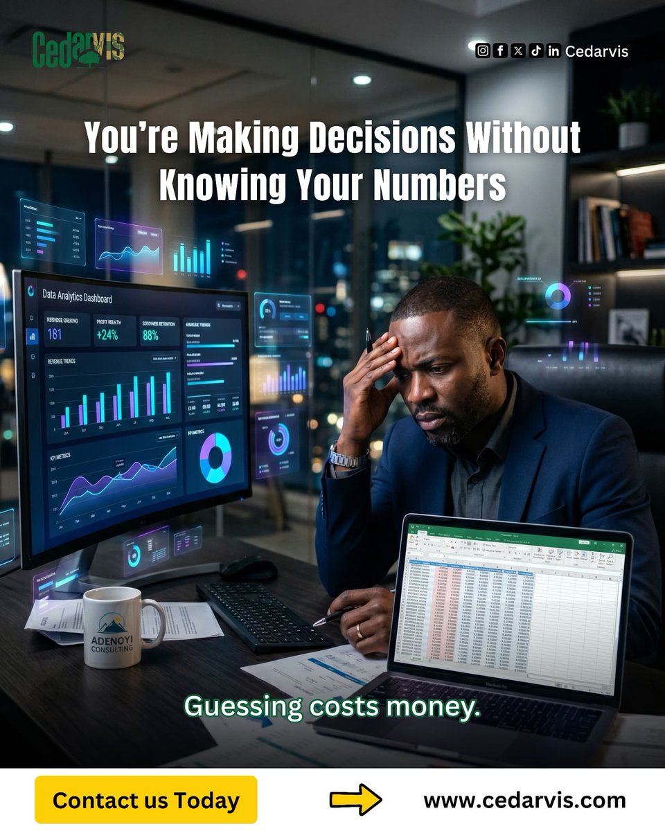 Cedarvis_Int's tweet photo. You spent money on that ad.
You posted that content.
You made that business decision.

But do you actually know if it worked?

Guessing is costing you more than you think.

Cedarvis turns your data into decisions that make money.

→ https://t.co/0pTJ8tHmM9 https://t.co/VgdkCTURCb