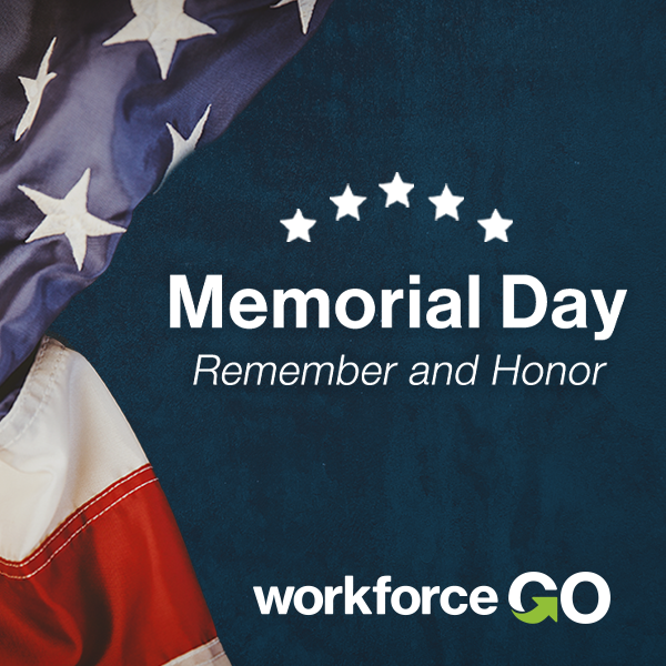 WorkforceGo's tweet photo. Our office will be closed on Monday, May 25, in observance of Memorial Day, reopening on Tuesday, May 26. We hope everyone has a safe and happy Memorial Day weekend.

#MemorialDay https://t.co/0gXdPV3eNS