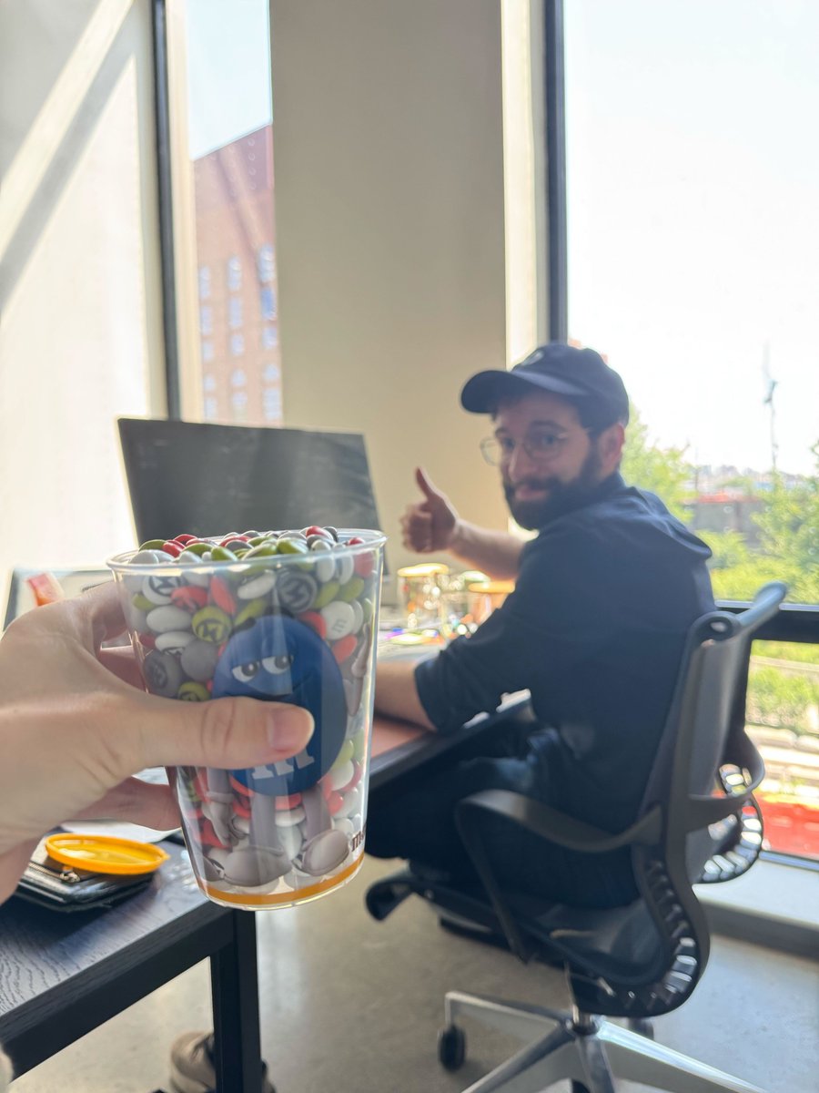 meganeoleary's tweet photo. customer meeting in times square = opportunity to visit the m&amp;m store = custom @hatchet_dev m&amp;ms 😋 https://t.co/egqiFuzybn