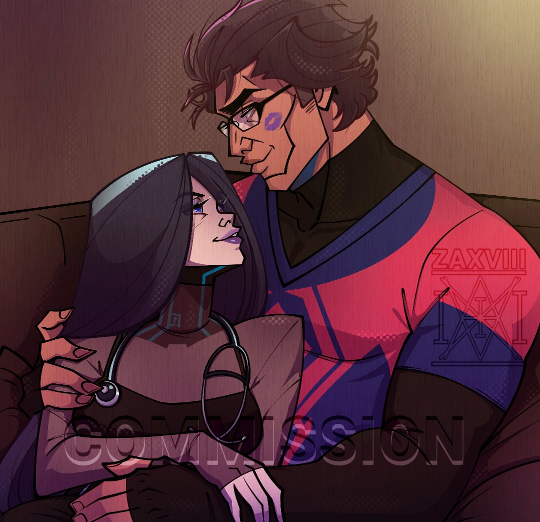 Zax_viii's tweet photo. Doc x Goth commission 🩺🖤  

#spidermanacrossthespiderverse #miguelohara #spiderman2099 #shipp #commission #gothgirl https://t.co/KBiadaXbck