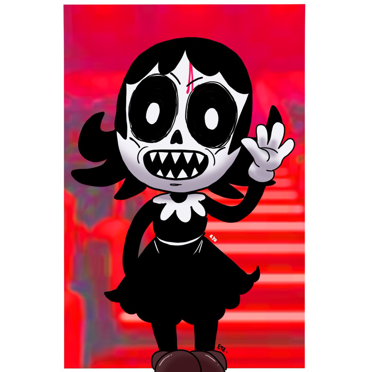Eyzmaster's tweet photo. Cute creepy Olivia returns 👻 celebrating the release of OLIVIA
Thanks for the indie horror love and spooky support
#Eyz #myart #OneLastClip #OLIVIA #IndieHorror #HorrorGame #Fanart #DigitalIllustration https://t.co/qahJYgx0HJ