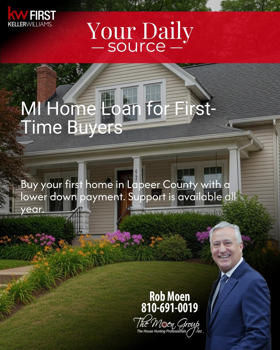 RobMoen's tweet photo. MSHDA’s MI Home Loan lets first-time buyers in Lapeer County get into a home with a lower down payment, help is available year-round. 🏡 Which part of buying feels most confusing right now? https://t.co/UjROpIwyDU