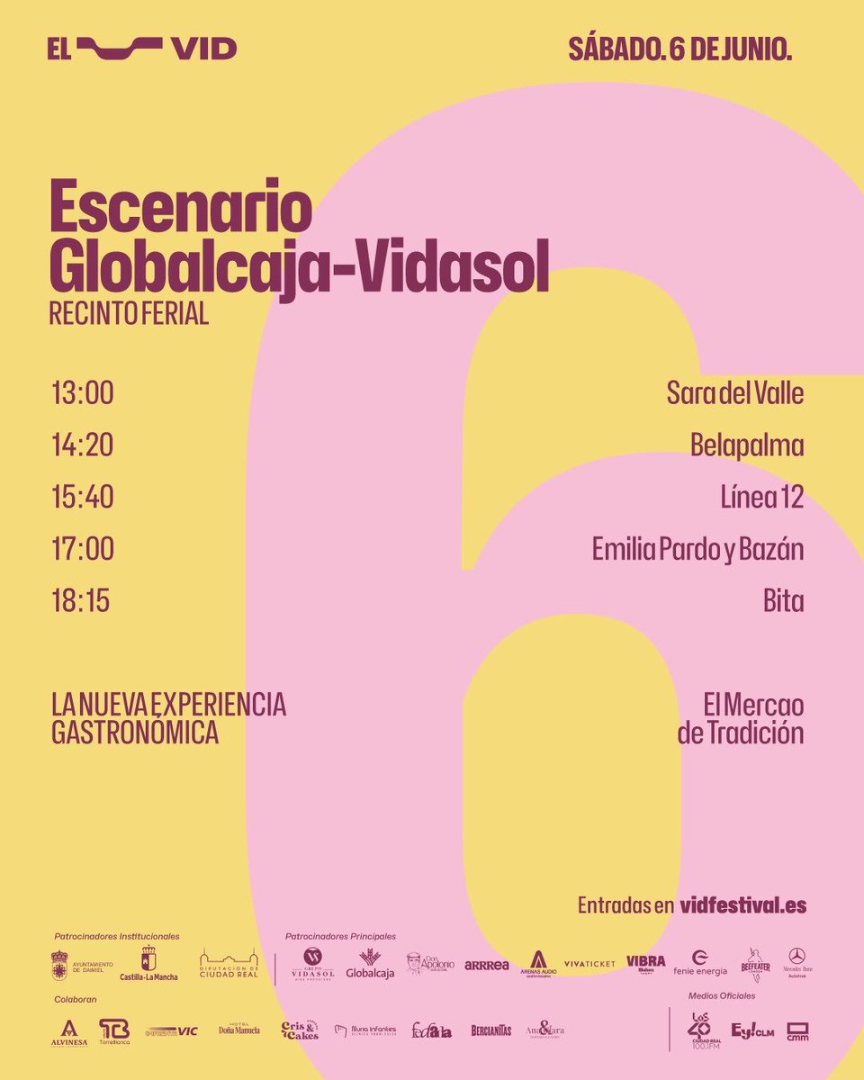 vid_festival's tweet photo. Sabemos que estabais esperando esto 😏
Aquí van los horarios oficiales del festival para que te organices el festival de la mejor manera y vivirlo muy manchegamente  🕺💨 https://t.co/H4vUk097px