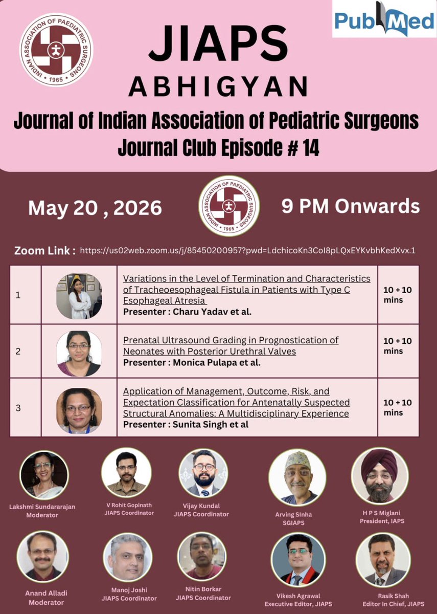 SHAHRASIK's tweet photo. All of you are invited for *JIAPS Abhigyan: Episode 14* scheduled on Wednesday, May 20, 2026 :9 pm onwards.
https://t.co/HeeF9l9P0t

Meeting ID: 854 5020 0957
Passcode: 929168 https://t.co/r6wSNGs3cy