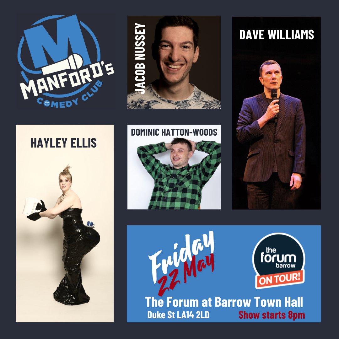 ManfordsComedy's tweet photo. Only a few tickets left for BARROW this week to enjoy this amazing line-up of comedians!
Doors: 7pm Show starts: 8pm
🎟️https://t.co/N2VywBwhNT https://t.co/EN11OGq1bf