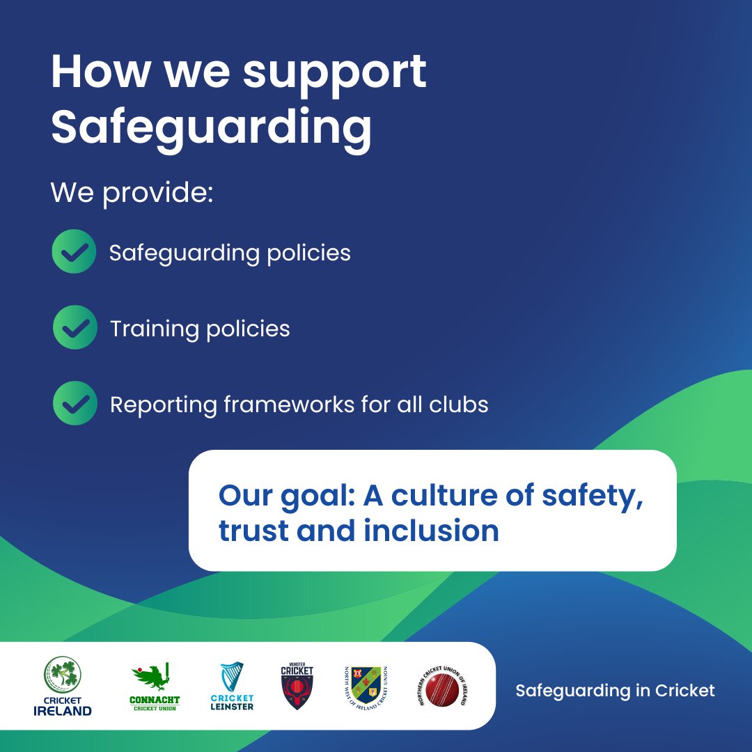 cricketireland's tweet photo. Safeguarding is everyone’s responsibility! 🛡️
 
Learn how Cricket Ireland is creating safe, inclusive spaces for children and vulnerable adults to thrive.

📲 Find out more: https://t.co/pmD4pWqizB 
 
#SafeguardingInSport https://t.co/UKSUkj04WY