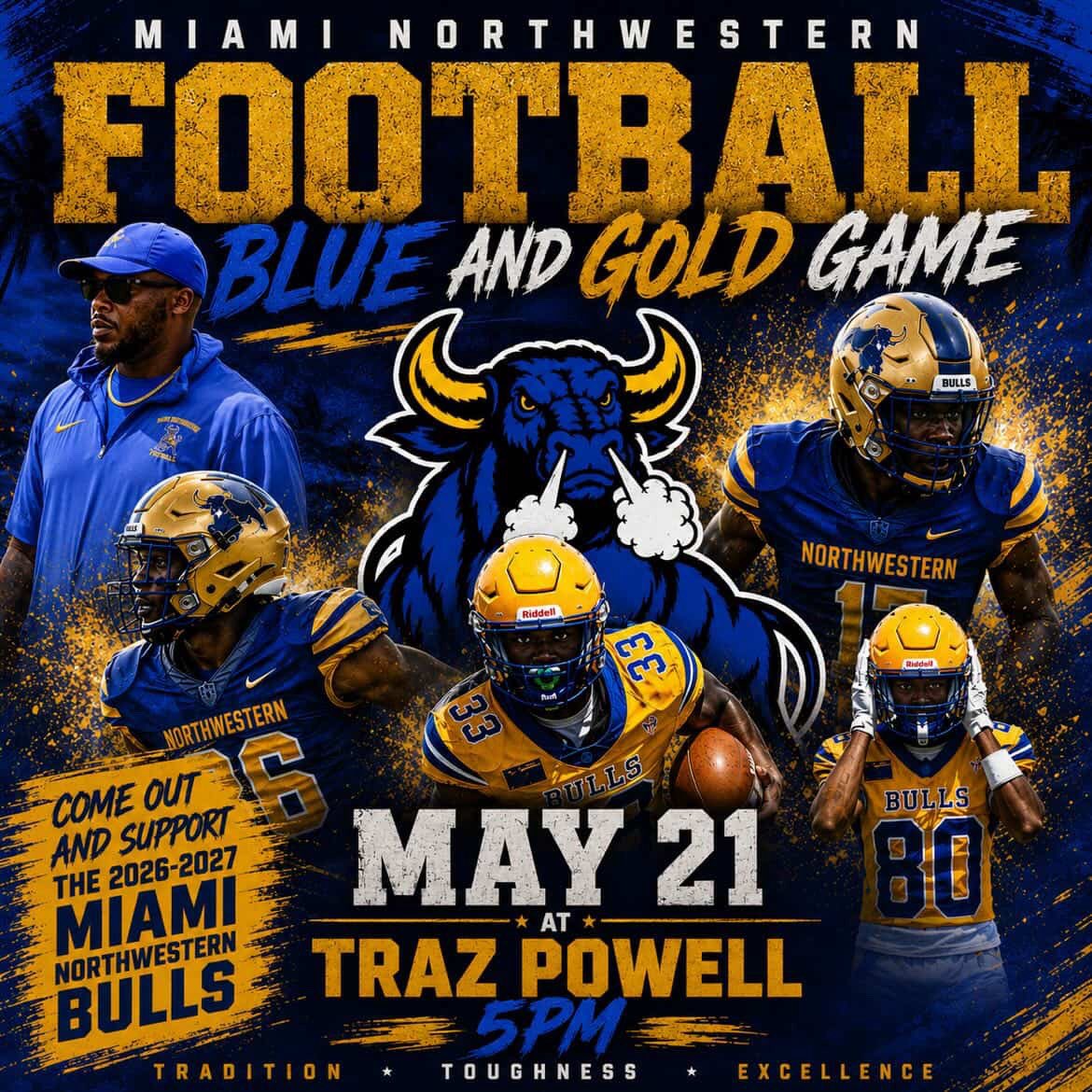 Djtight's tweet photo. Blue &amp; Gold Spring Game Come Support Your Bulls Traz Powell Stadium May 21st At 5pm 💙💛 https://t.co/UYJD0jUVsd