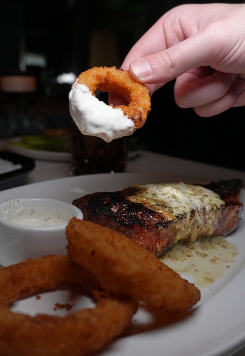 Mortons's tweet photo. Take the carnivore dad to Morton's this Father's Day! Treat him to his favorite cut of steak, paired with crispy onion rings, plus a signature starter and dessert to round out the feast.

Book your table: https://t.co/pqriD0lWTC https://t.co/F0GNGqZaNM