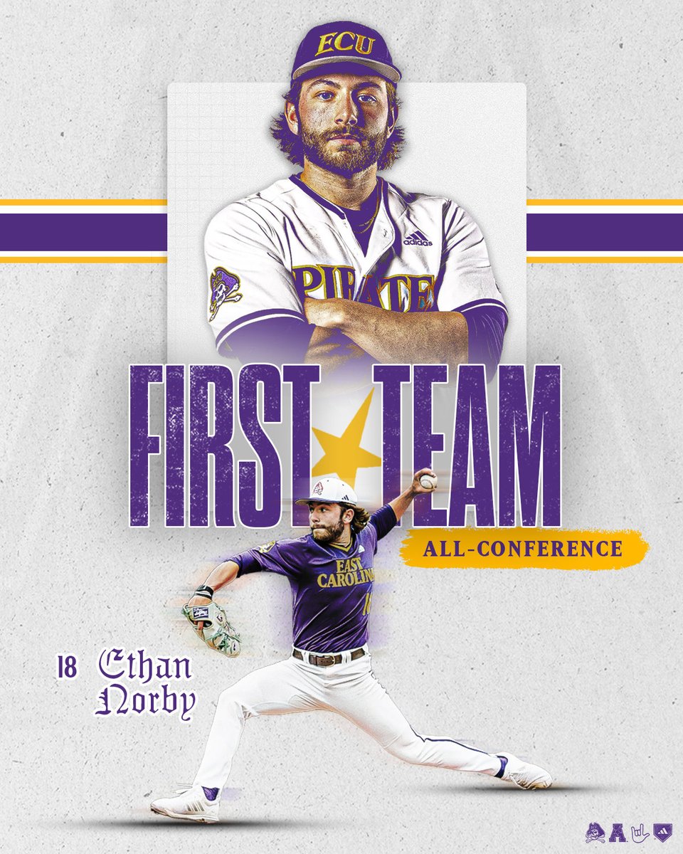 ECUBaseball's tweet photo. Another First Team All-Conference nod for @norby_ethan 🤟🏼🏴‍☠️ https://t.co/AQrbaJs9bN