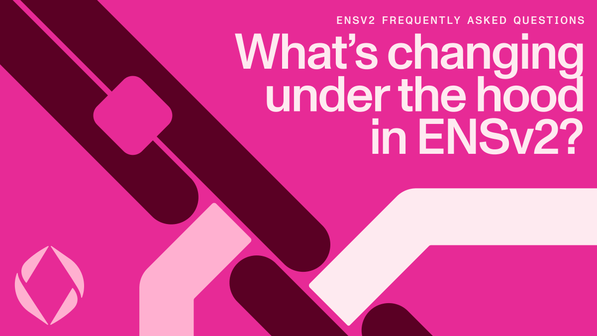 ensdomains's tweet photo. What’s changing under the hood in ENSv2?

Quite a bit.

Registries, resolvers, and permissions have all been redesigned for greater modularity, flexibility, and a better developer experience 🧵 https://t.co/Xkr4T5NHKE