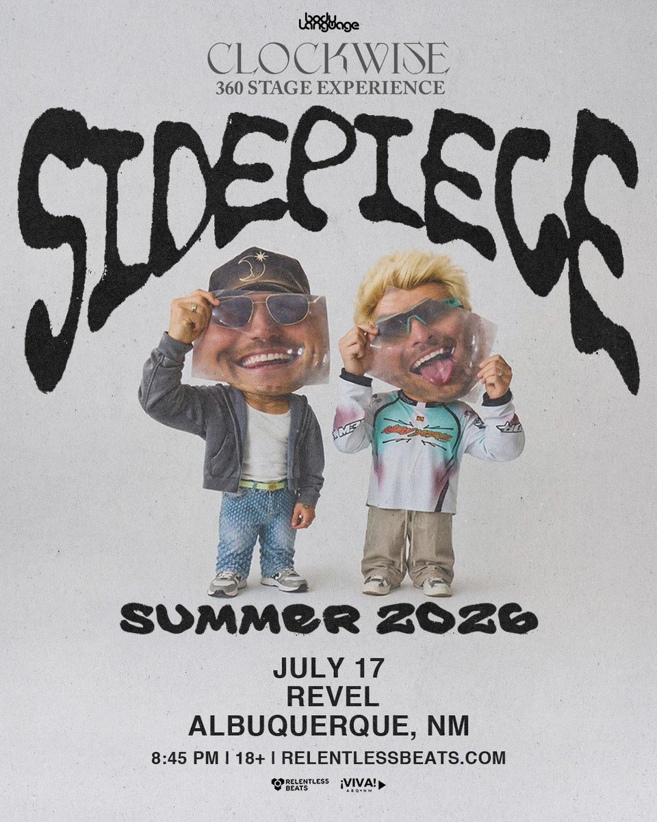 bodylanguageaz's tweet photo. #JustAnnounced: House music with a little bad behavior 😈 SIDEPIECE bring the chaos to Revel ABQ on July 17 for a full 360 takeover

Tickets on sale now → https://t.co/29f5tHpJvJ 🎟️ https://t.co/dB7G6u8kre
