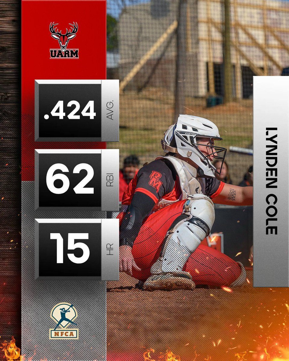 UARMBucks's tweet photo. Congratulations to @UARMSoftball's Lynden Cole on being named to the NFCA NJCAA DII - South Region - Second Team - Catcher!! #DefendTheMountain https://t.co/FidnncpPiJ