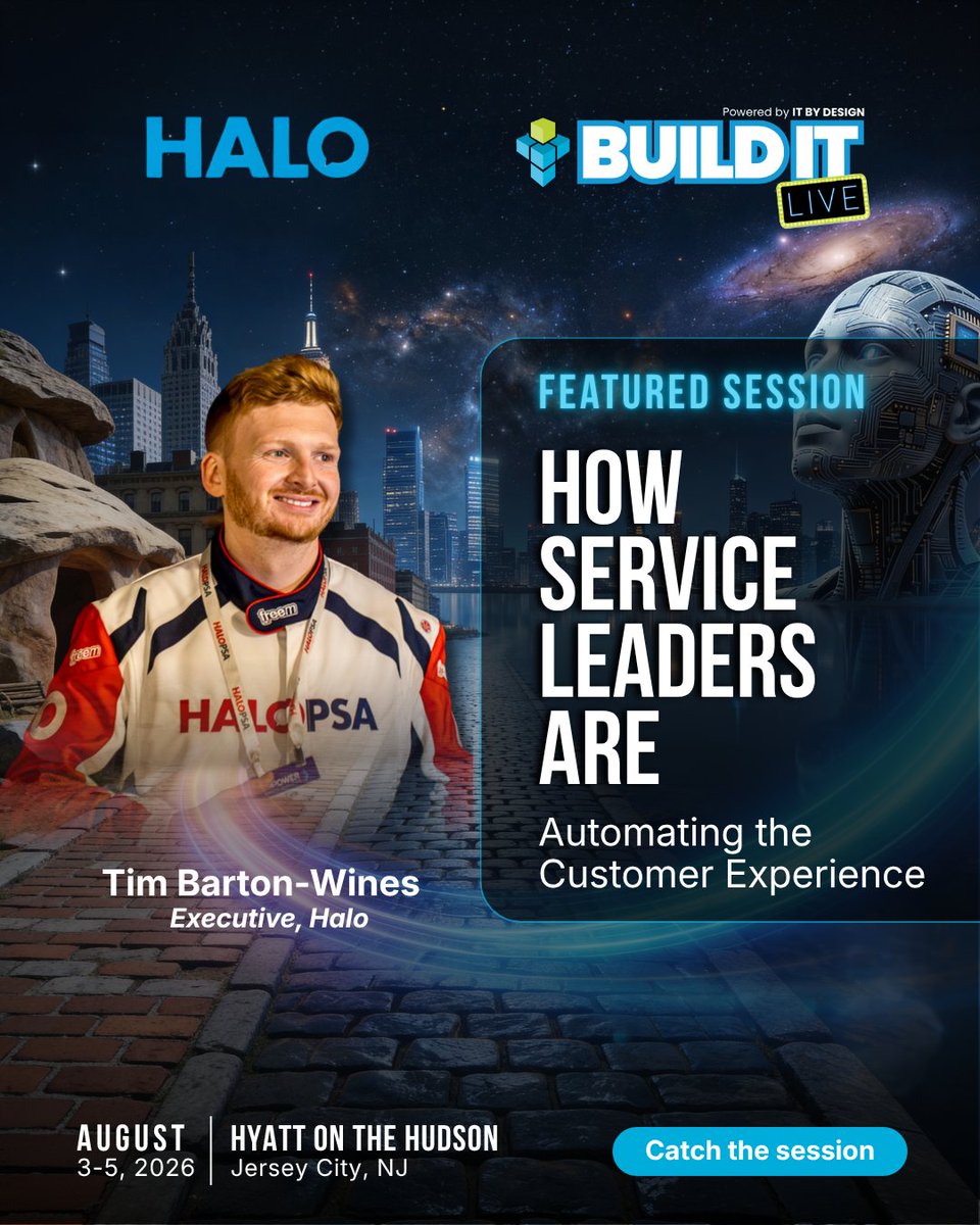 IT_BY_DESIGN's tweet photo. Automation in MSPs has moved beyond ticket routing and workflow shortcuts.
Tim Barton-Wines from Halo breaks down how service leaders are automating customer experience at scale.

Build IT LIVE 2026 | Aug 3-5 | Jersey City: https://t.co/E0JtgjY2QM

#BuildITLIVE #ServiceAutomation https://t.co/BIWcXnFA7Z