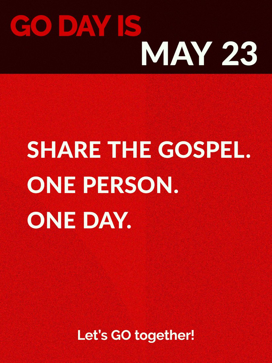 Dare2Share's tweet photo. Imagine if every Christian you knew shared the Gospel with just one person this weekend. The world would look different by Sunday.

This Saturday is GO Day. Join us and our partners at GO Movement as we unite with believers globally to make that vision a reality. Who is your one? https://t.co/8CtIISPvTv
