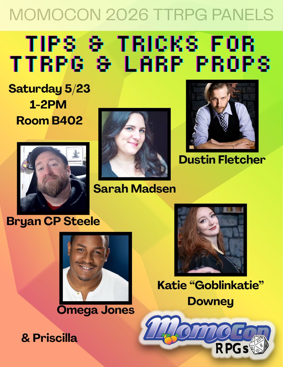 Goblinkatie's tweet photo. Come see me at #MomoCon2026 this weekend! I’m going to be moderating 4 panels with an incredible array of brilliant people sharing their thoughts and experience. 

#MomoCon runs May 21st-24th at the GA World Congress Center in Atlanta, GA.

Tickets: https://t.co/XUmSkerBVU https://t.co/fpUseF3Eqj