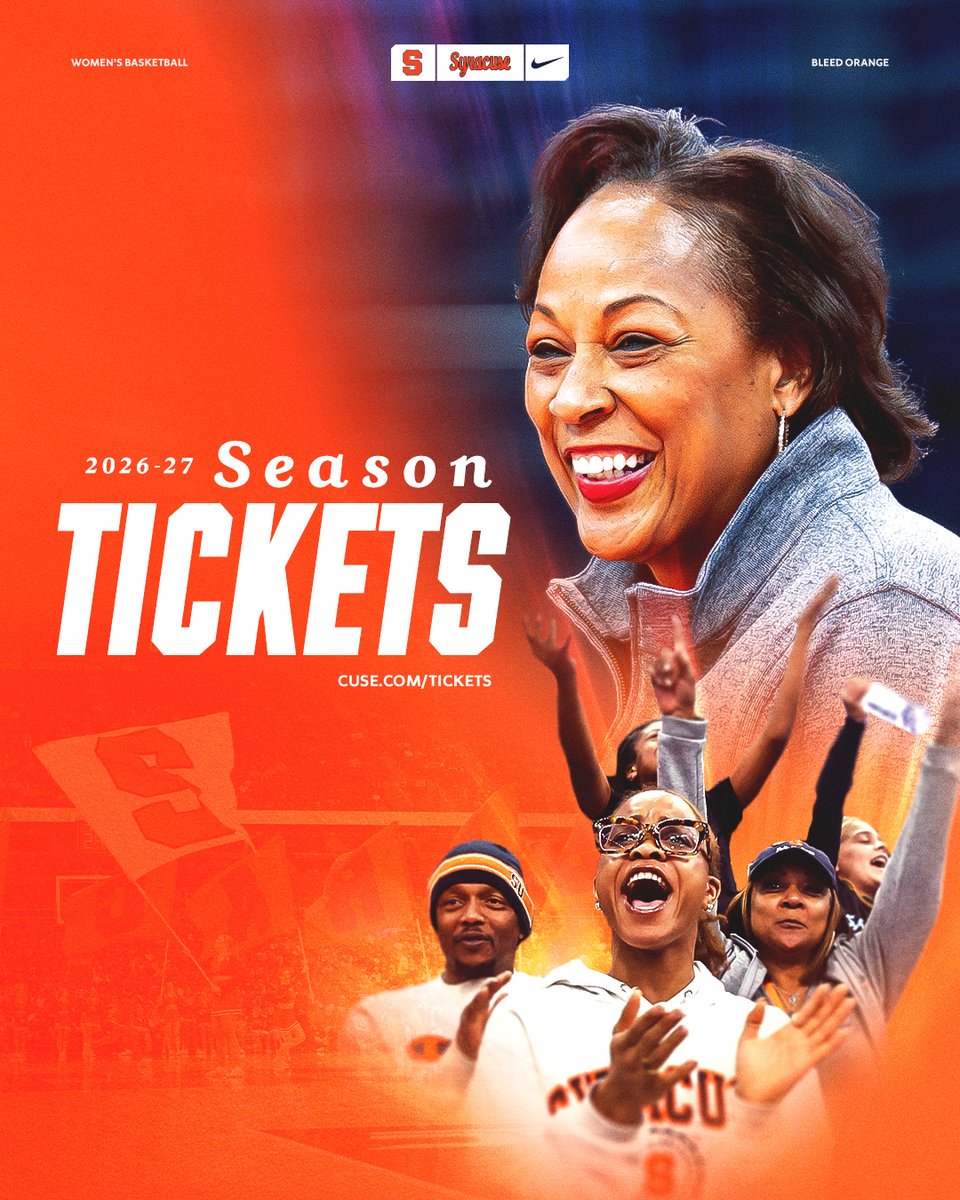 Cuse's tweet photo. Season tickets for @CuseWBB's 2026-27 season are on sale now! 🍊🏀

Be part of the excitement at the JMA Dome! ⤵️
https://t.co/OiYIm86Qlm https://t.co/d0jPdW4pRG