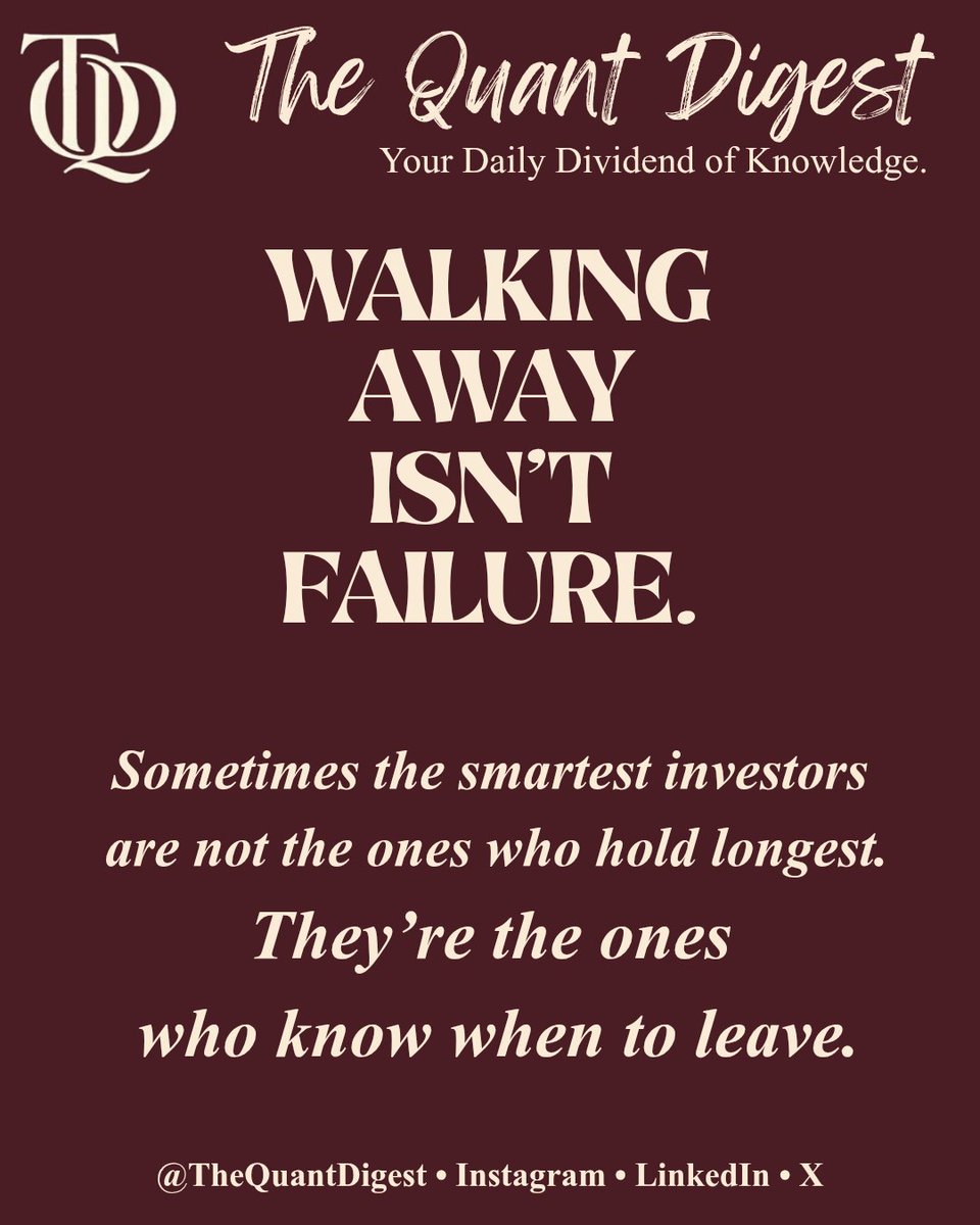 TheQuantDigest's tweet photo. Most investors don’t lose money because they lack intelligence.

They lose because they get emotionally attached to bad decisions.

Holding collapsing stocks because “it’ll recover” is often just the sunk cost fallacy.

#Investing #BehavioralFinance #Stocks #StockMarket #MONEY https://t.co/fUu4kDoF3l