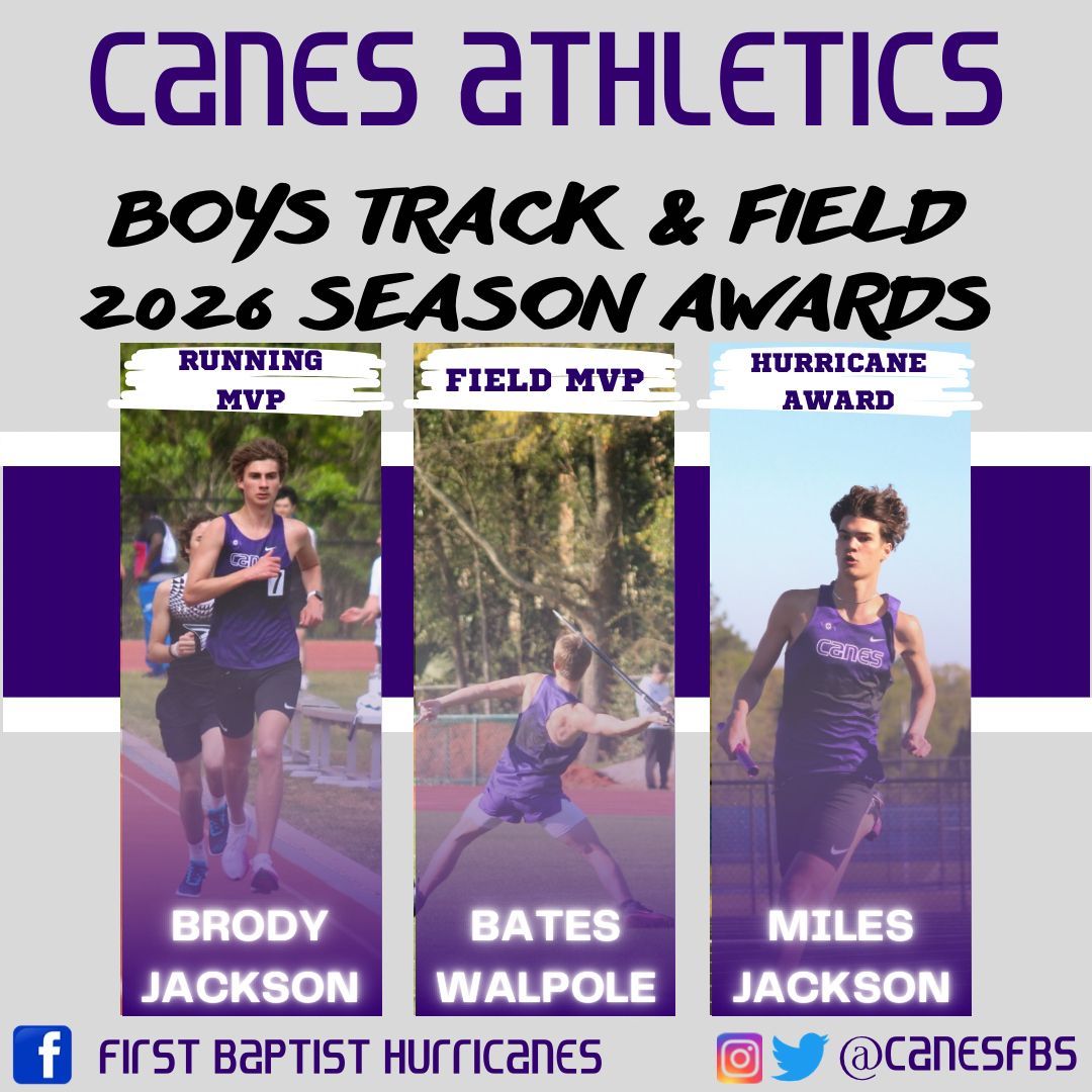 CanesFBS's tweet photo. This week we will recognize all of our 2026 Spring sports award recipients!

Congratulations to all of our Boys Track &amp; Field award winners!

#WeAreFB https://t.co/NkctI8b4GB