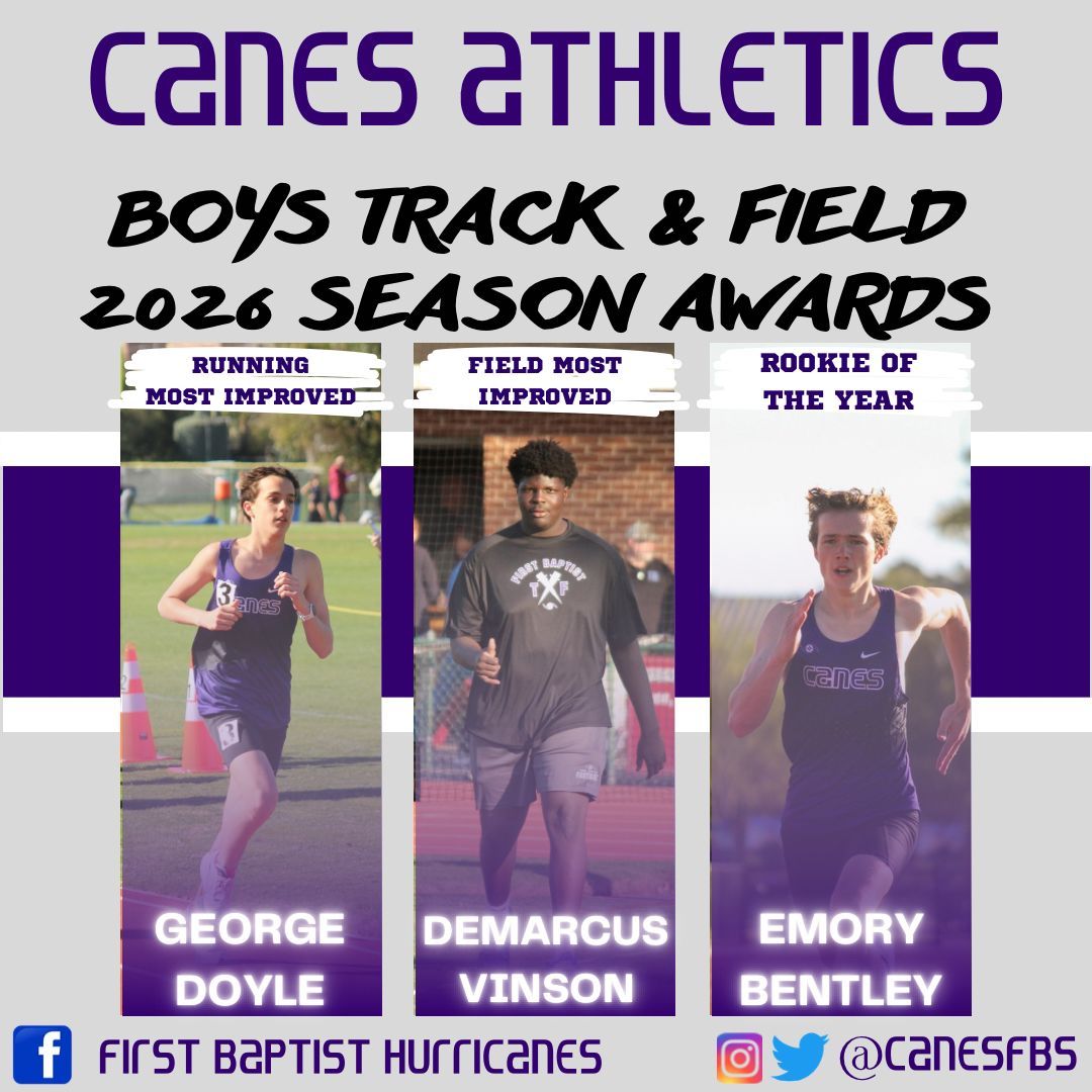 CanesFBS's tweet photo. This week we will recognize all of our 2026 Spring sports award recipients!

Congratulations to all of our Boys Track &amp; Field award winners!

#WeAreFB https://t.co/NkctI8b4GB