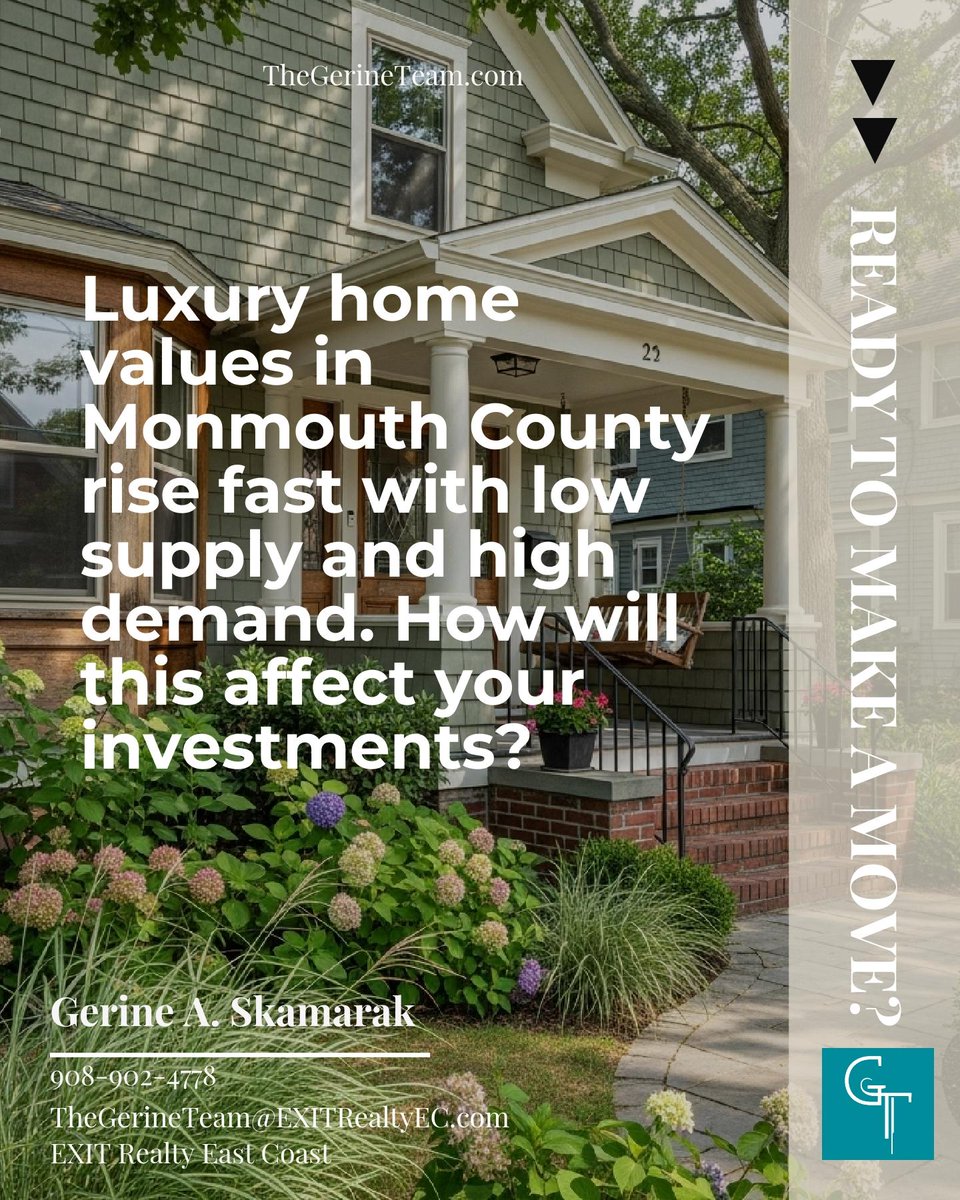 TheGerineTeam's tweet photo. Luxury homes in Monmouth County keep rising in value as limited inventory and ongoing buyer demand fuel strong appreciation. Does this supply-constrained market shape your investment outlook? https://t.co/OHTJCRkLgc