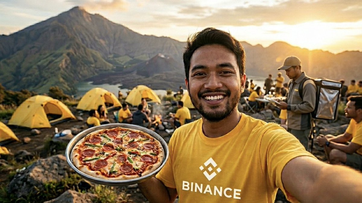 Azd16z's tweet photo. @binance Taking #BinancePizza to new heights! 🏔️🍕 No mountain is too high when it's time to celebrate with the community. Where are you enjoying your slice this year? Let me know below! 👇⛺💛 #Binance @binance https://t.co/hfAIUpbHQk