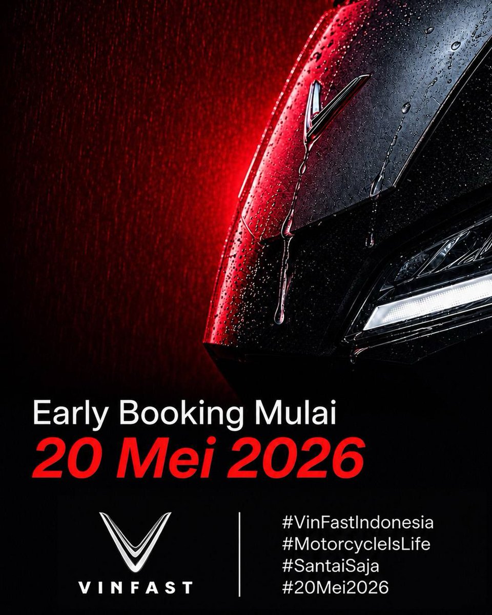 nisyaxyz's tweet photo. Baru dari teasernya aja vibes futuristiknya udah dapet 👀🔥
Ga sabar lihat lineup E-Motorcycle terbaru dari VinFast nanti ⚡🛵

#VinFastIndonesia #EMotorcycle #MotorcycleIsLife #20Mei2026 #SantaiSaja https://t.co/JPqYxiXq2h