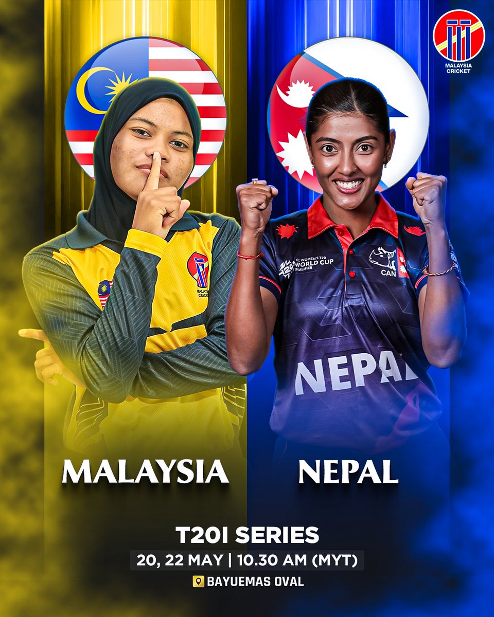 MalaysiaCricket's tweet photo. Malaysia Women set to face Nepal Women in an exciting T20I series. 🏏 https://t.co/LtnNBEtqN9