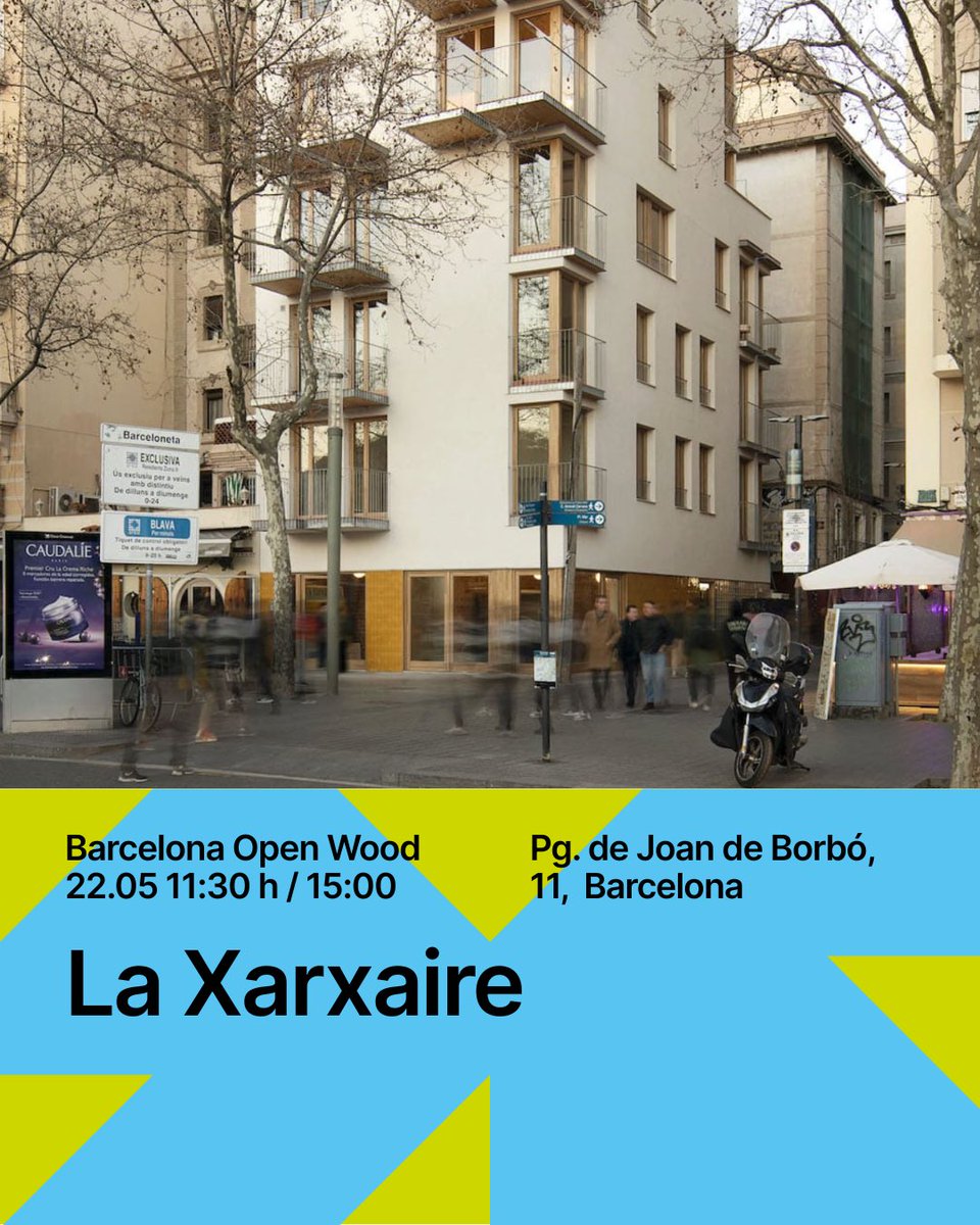 ConstrumatBCN's tweet photo. Construir un edificio plurifamiliar en madera, en altura y entre medianeras no es una hipótesis.

Es La Xarxaire. Está en la Barceloneta. Y es uno de los edificios más emblemáticos construidos en madera de toda Cataluña. @lamardarq 

#BarcelonaOpenWood 🔗 https://t.co/iHYaHkre8Z https://t.co/K2yw1cHjWi