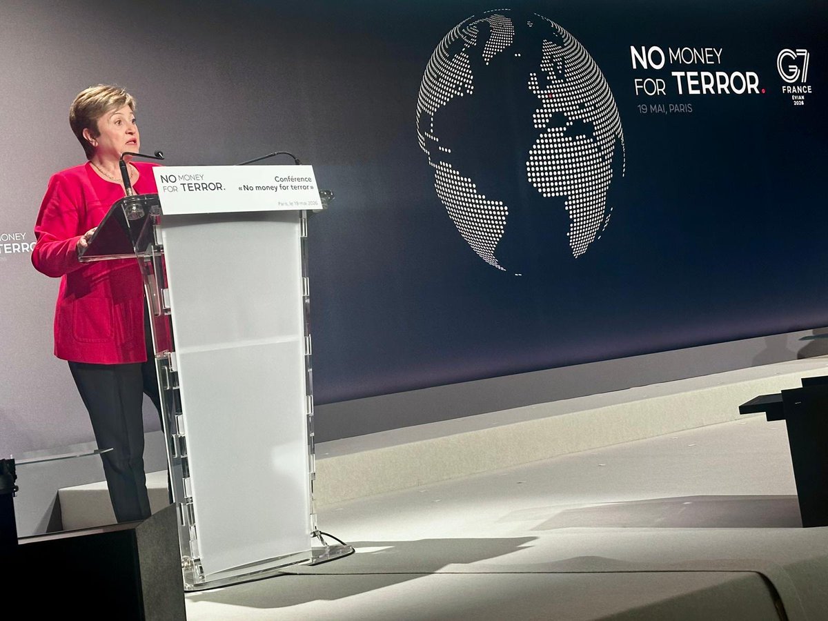 KGeorgieva's tweet photo. At #NoMoneyForTerror to share IMF’s contribution to fighting financing of terrorism - it is integral to our work on macroeconomic and financial stability, particularly in fragile and conflict-affected countries. https://t.co/CyaS7Lhyeg