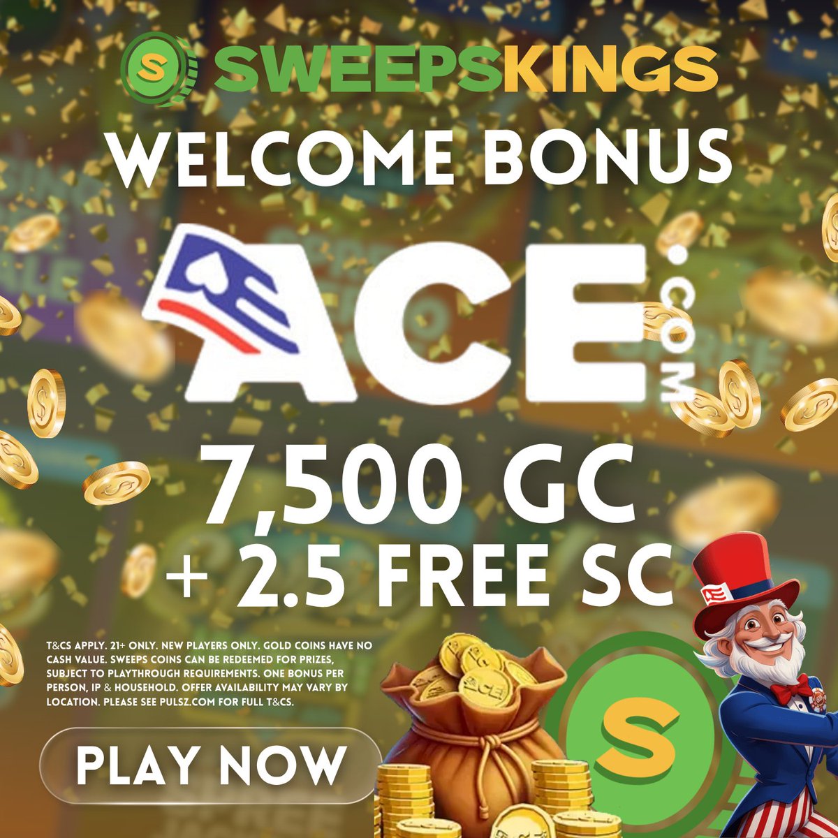 SweepsKingsHQ's tweet photo. ACE has a nice WELCOME BONUS waiting right now 🔥

Jump in with 7,500 Gold Coins + 2.5 FREE Sweeps Coins as soon as you sign up 💰

Worth adding to your sweeps lineup 👇

https://t.co/fHD9kgfAKN 🔗

#AceCasino #SweepsKings https://t.co/MKqaO8Rdwn