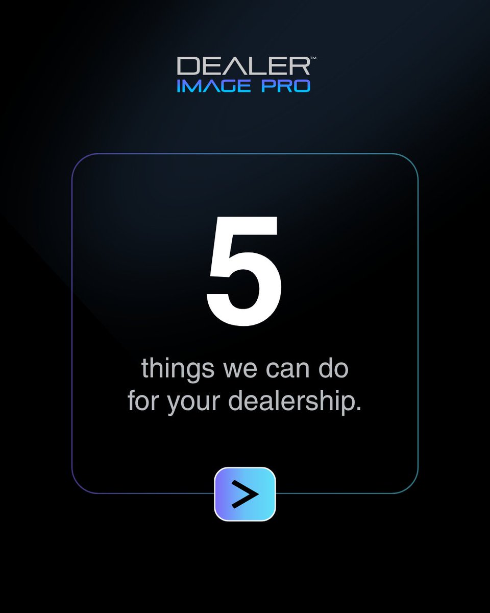 DealerImagePro's tweet photo. At Dealer Image Pro, we’re more than a photo app or another AI editing tool.

We help dealerships bring inventory merchandising fully in-house — from capture to delivery. We provide the equipment, your team captures the vehicles, and we handle the rest. From onboarding and training to AI-powered editing with human quality control on every image, every part of the process is built for consistency, speed, and reliability.

Here are 5 things we can do for your dealership: 
1. Lifetime training for your in-house photographer.
2. Get your photos online 7 days a week.
3. Provide human-quality control for every photo.
4. Display high-quality images on your website fast with our media viewer.
5. Provide consistent representation of your inventory across platforms.

Our platform connects directly to your website through our media viewer and integrates with your IMS to deliver live inventory feeds and distribute media to third-party listing sites automatically. The result is faster time-to-line, improved inventory presentation, reduced holding time, and a better experience for today’s online car shopper.

Getting started is simple — just schedule a quick call with our team. Ready to make a change at your dealership? https://t.co/BlJohMg291