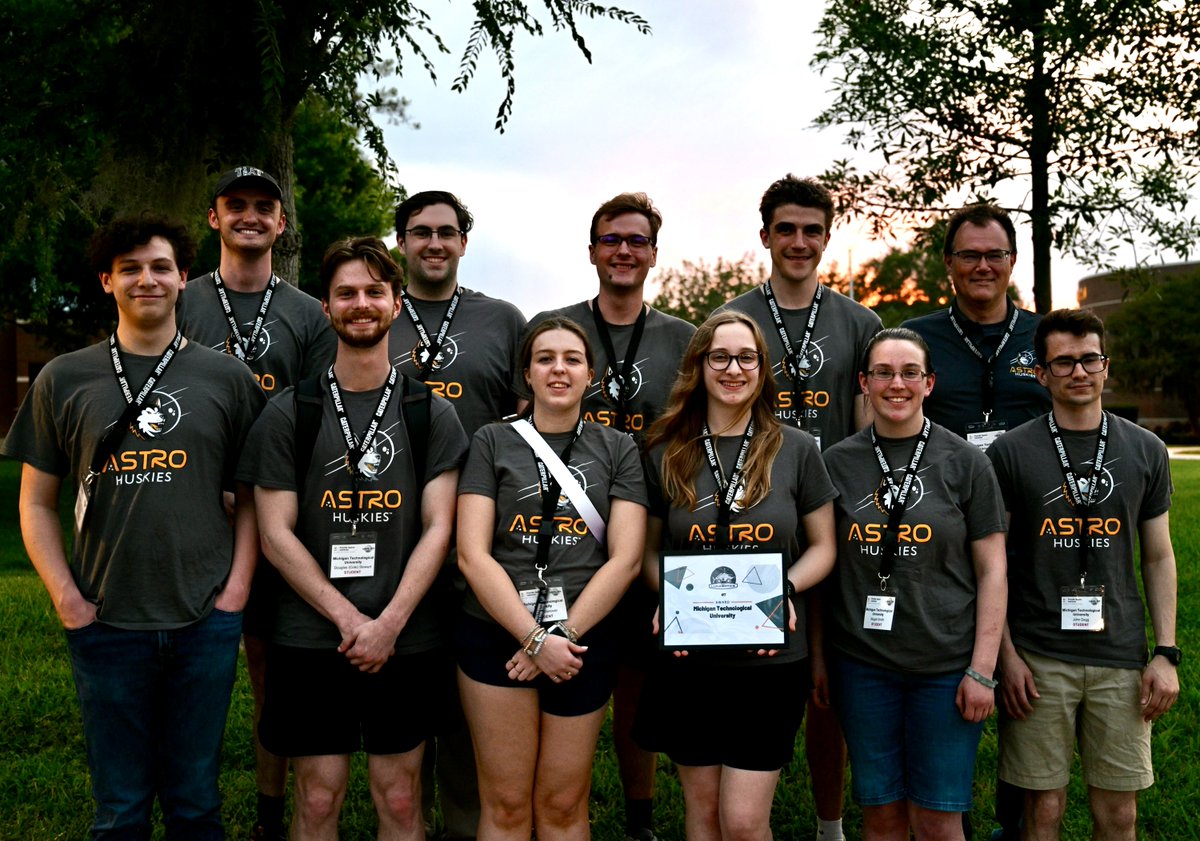 mtu_engineering's tweet photo. Here come the Astro-Huskies! 🌕

The MTU MINE Astro-Huskies will compete in the annual NASA Lunabotics Competition finals with their rover robot prototype, MOOSE (Mobile Operations for Off-world Surface Excavation). Go Astro-Huskies! 

Livestream: https://t.co/3IAdP2Fbz9 https://t.co/J0ub6ArF7Y