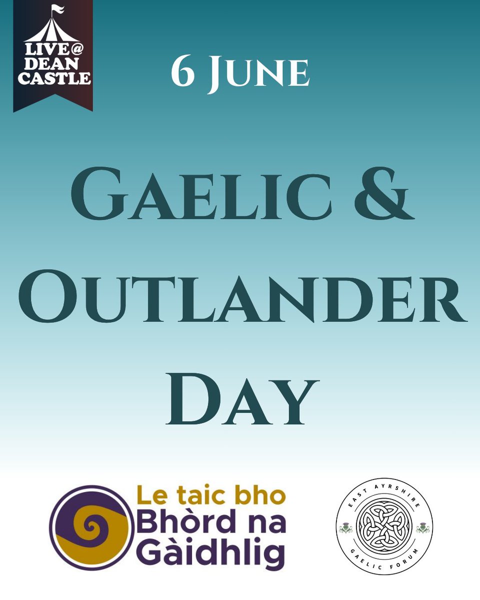 yourayrshire360's tweet photo. Gaelic and Outlander Day...Live @ Dean Castle

Ayrshire360 and East Ayrshire Gaelic Forum present a packed programme of events celebrating ten years since Dean Castle featured in the global hit Outlander, alongside the Scottish Gaelic language and Highland culture highlighted in the series.

Book Now:
https://t.co/GLhcwxRIEl