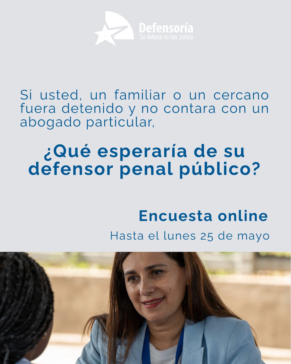 DPP_OHiggins's tweet photo. 📣 Participa en nuestra Encuesta
Como parte de la Cuenta Pública Participativa Gestión 2025, queremos conocer tu opinión sobre la defensa penal pública. 
📌 Disponible hasta el lunes 25 de mayo.
Responda aquí: https://t.co/wEAbjyVz76 https://t.co/oE1xlthwpe