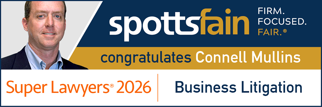 SpottsFain's tweet photo. Congratulations to Spotts Fain attorney and Shareholder Connell Mullins who was named as a Super Lawyers 2026 for Business Litigaion.  

https://t.co/KKNPEZEuob

#spottsfain #spottsfainpc #superlawyers #superlawyers2026 https://t.co/MMgvdxjn28