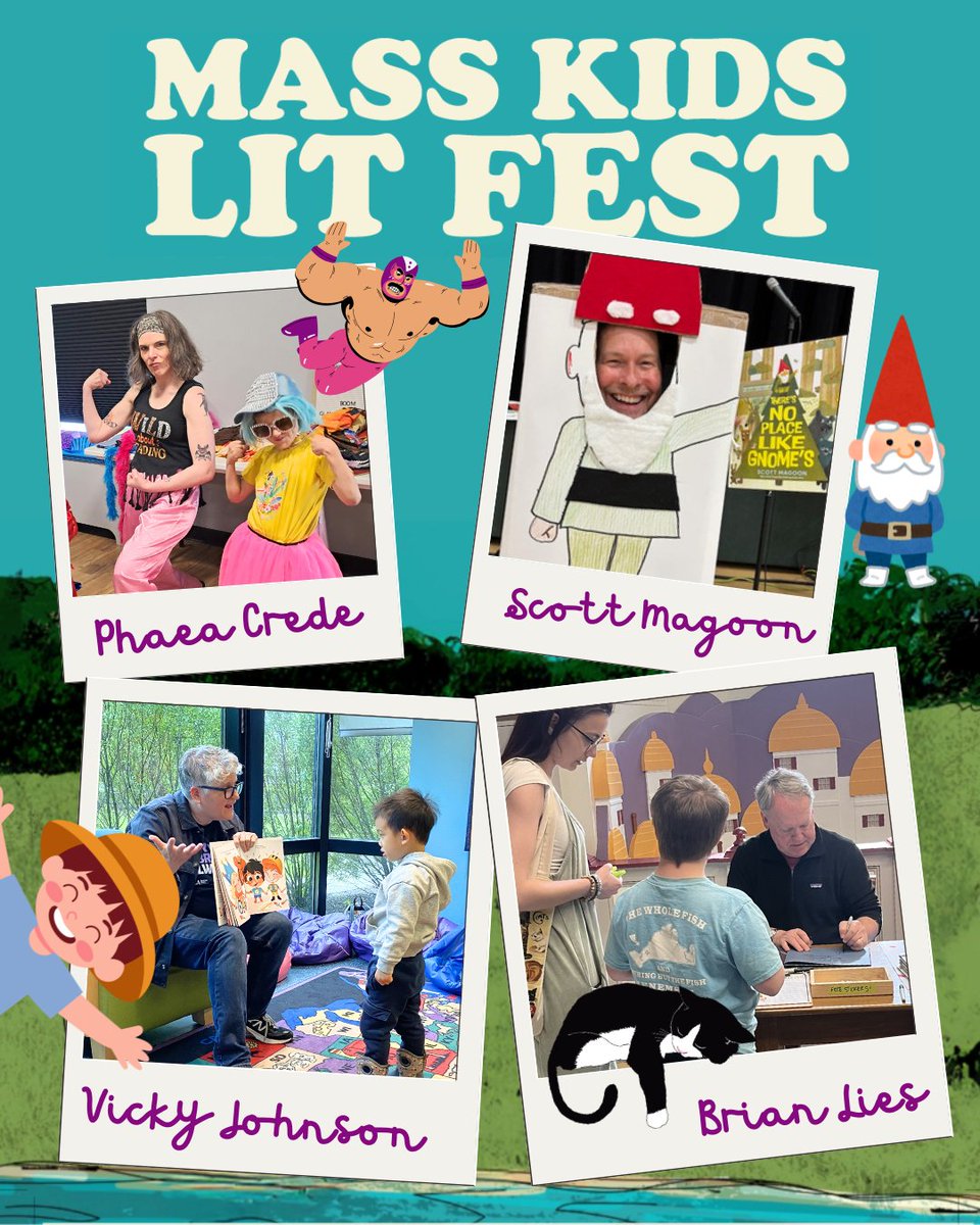 MassBook's tweet photo. Mass Kid Lit Fest wrap up! Our third year of this event was a huge success with events in schools, libraries, and cultural centers all over Western Mass. A huge thanks to all the amazing authors and illustrators that participated with us! https://t.co/ofQ0swTt90
