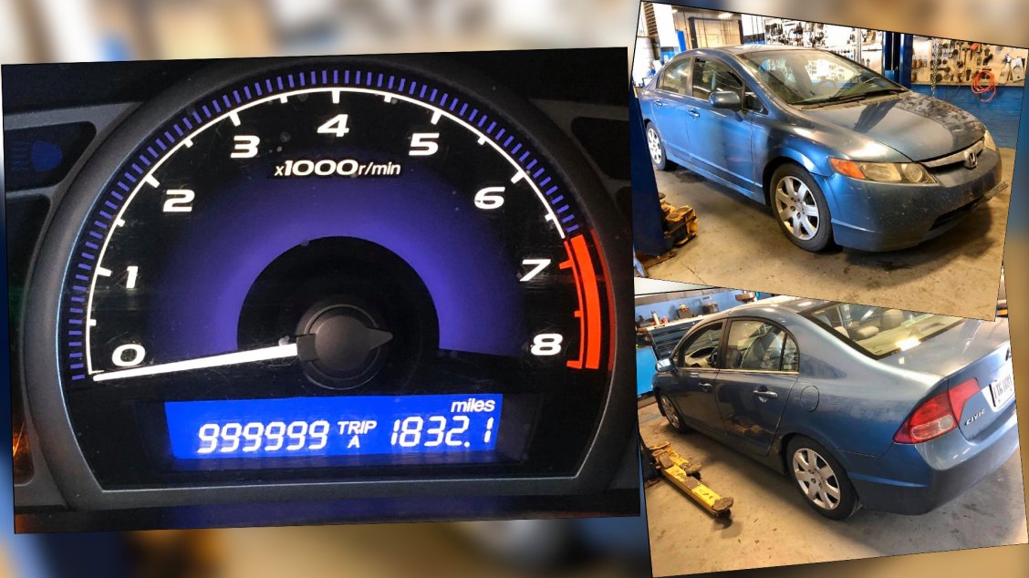 Mileage_impo's tweet photo. 2006 Honda Civic with over 1,000,000 miles (1,609,344 km) on the clock.

Full service history.

Original engine and transmission.

At around 500,000 miles (804,672 km), the car ended up needing a new head gasket. https://t.co/aSf1U9JWMq