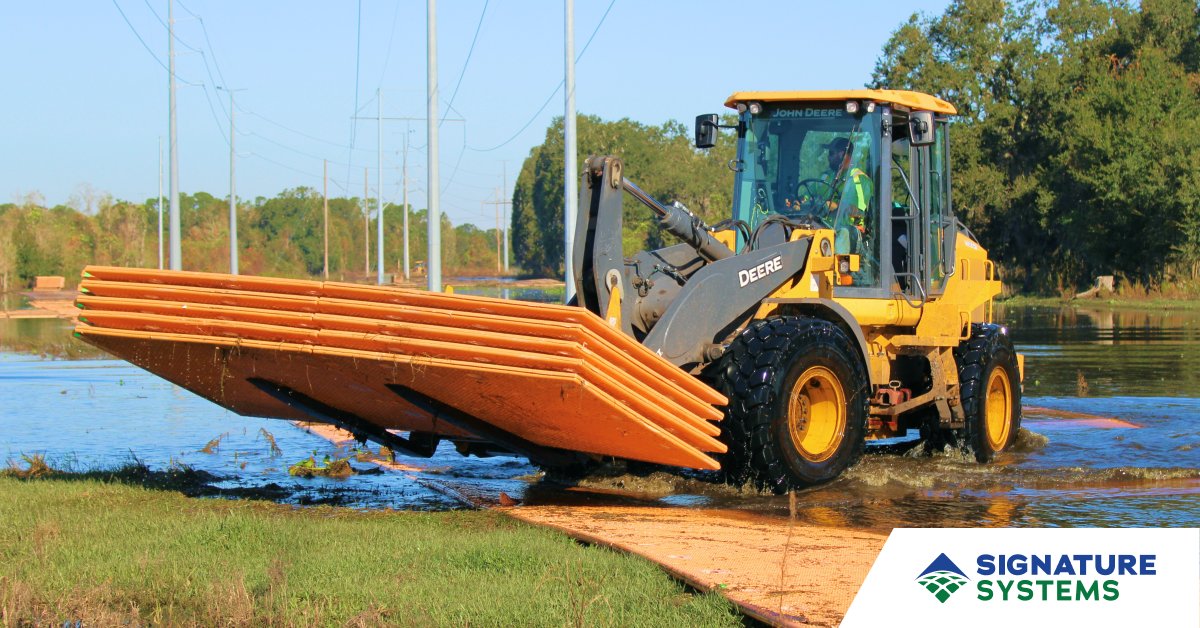 SignatureSystem's tweet photo. Spring storms can leave rights-of-way wet and unstable. MegaDeck® HD+ composite mats provide reliable access for crews and equipment, helping keep transmission and distribution projects moving safely.

https://t.co/oRauizPCcl

#Utilities #TransmissionDistribution https://t.co/bbaNvb2lto