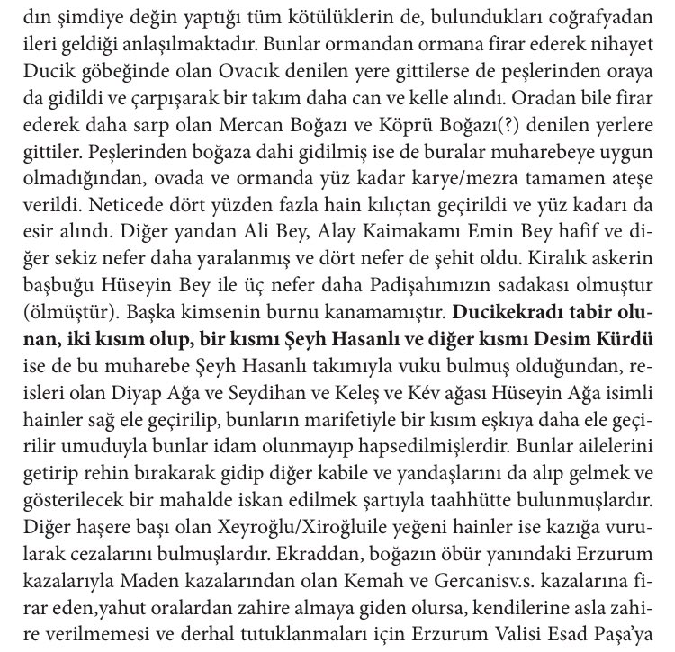 Seyhlubey's tweet photo. Diyarbakır Valisi olan Mehmed Reşid Paşa’nın Çemişgezek ve Ovacık aşiretlerine karşı yaptığı seferde kaleme aldığı 1835 tarihli raporda Şeyh hasanlı ve desimli aşiretleri

“Ducik ekradı tabir olunan, iki kısım olup, bir kısmı şeyh hasanlı olup diğer kısmı Desim kürdü..” https://t.co/kUQXtXgjBQ
