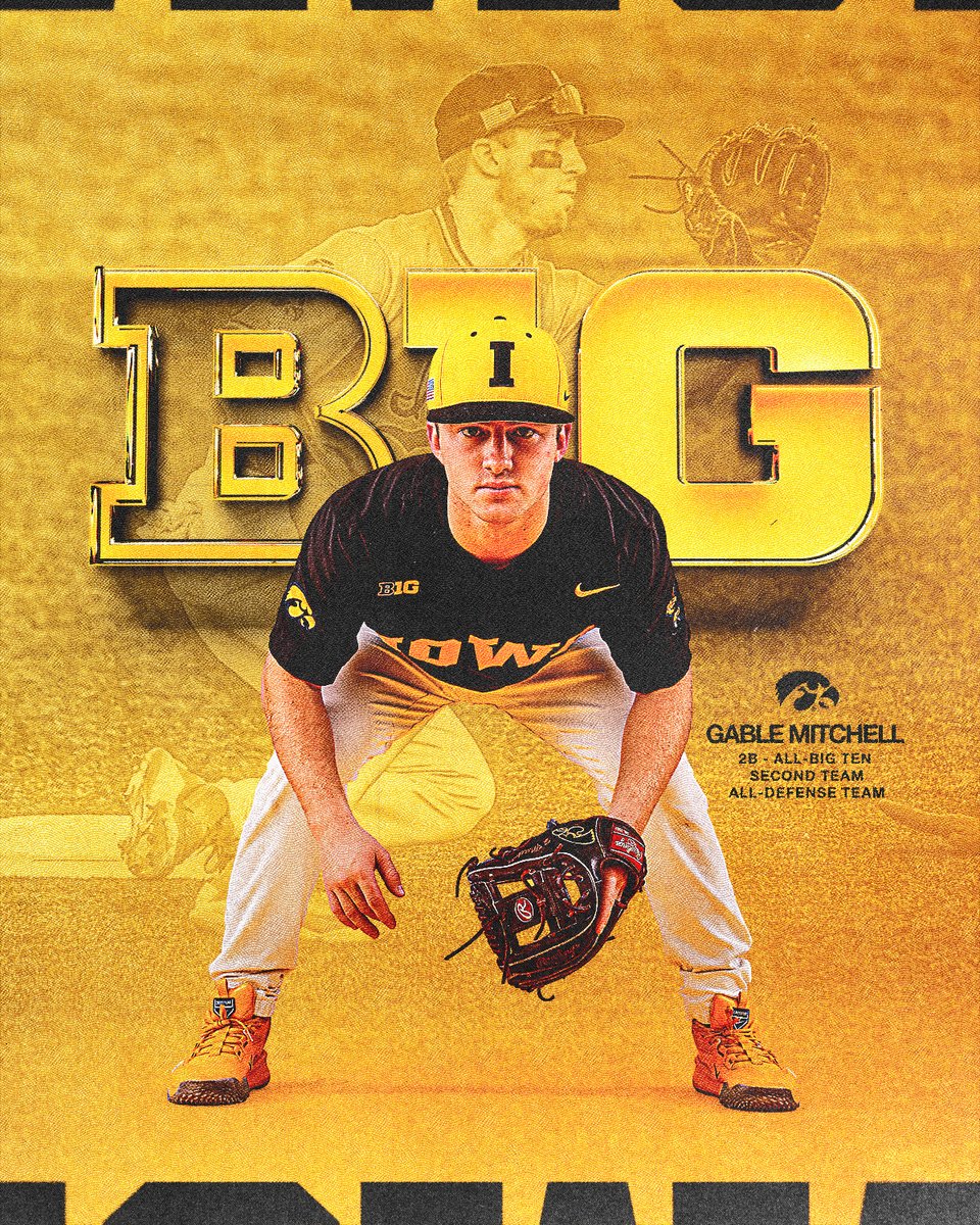 UIBaseball's tweet photo. B1G time Mitchell 👏

Mitchell earns Second Team All-Big Ten and All-Defensive Team honors! https://t.co/ePbcbQnr4y