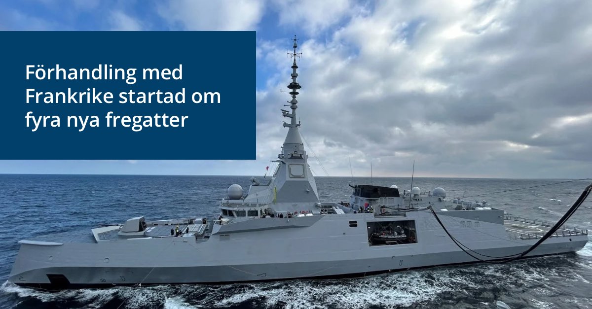 ForsvarsdepSv's tweet photo. Regeringen har gett FMV i uppdrag att inleda förhandlingar med Frankrike om anskaffning av fyra fregatter från franska Naval Group. Fregatterna kommer i Sverige att benämnas Luleåklass och väntas levereras i perioden 2030–2034.
https://t.co/ND3l0hs82i https://t.co/5t39KjZAni