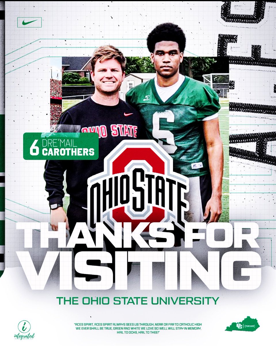 OCHS_Recruiting's tweet photo. 🚨🏈 BUCKEYES IN THE BUILDING 🏈🚨

One of the nation’s premier programs made a stop to see QB1 Dre’Mail Carothers.

Appreciate Billy Fessler from Ohio State making the trip to Owensboro Catholic.

The buzz keeps growing for one of Kentucky’s top quarterbacks. 📈🔥

Elite arm. Elite leader. Elite future.

The work continues to separate. 💯

@DremailC2027 @CoachFess 
#AcesRise #QB1 @OhioStateFB