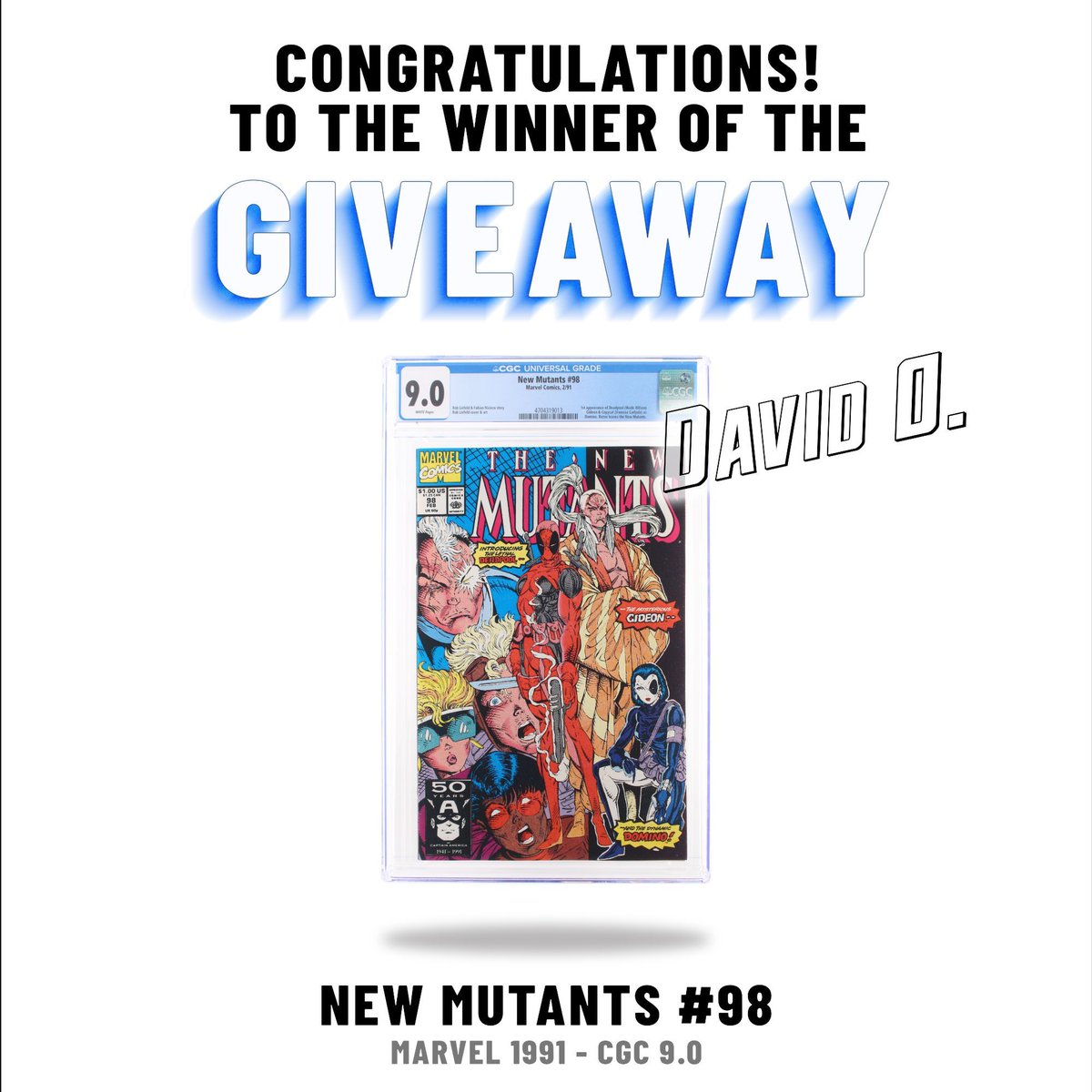 Collector_Comic's tweet photo. 🎉 Big Congrats to our Featured Auction Giveaway Winner, David O.! 🎉

Every one of our auctions comes with a giveaway… and trust us, you’ll want in on the next one. This round, we put up an New Mutants 98 CGC 9.0—1st Appearance of none other than Deadpool, valued at around $300! 👀🔥

Got comics of your own? Now’s the perfect time to jump in. Featured Auction 19 is coming up, and you can consign at just a 5% fee—plus we charge NO Buyer’s Premium (because that’s just how we roll). 😎

📅 Auction starts: July 31st
📅 Consignment deadline: July 17th

Ready to learn more or submit your books?

👉 https://t.co/haflHYCsD5

#collectorscomics #deadpool #comicauction #comicmarketplace #giveaway