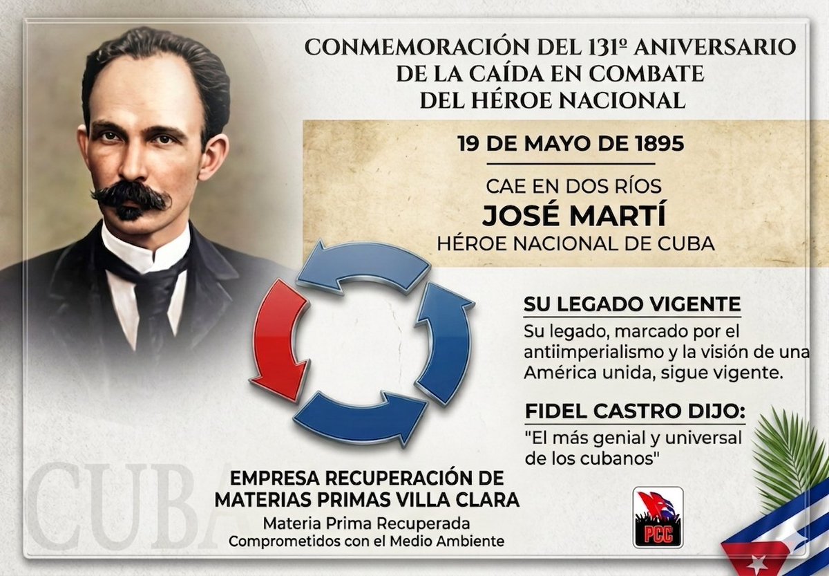 ermpvc's tweet photo. "Hacer es la mejor manera de decir." lea; José Martí
@orlandomorfi @cubarecicla @JorgeLTamayoD https://t.co/rxnBbTJ5Oe