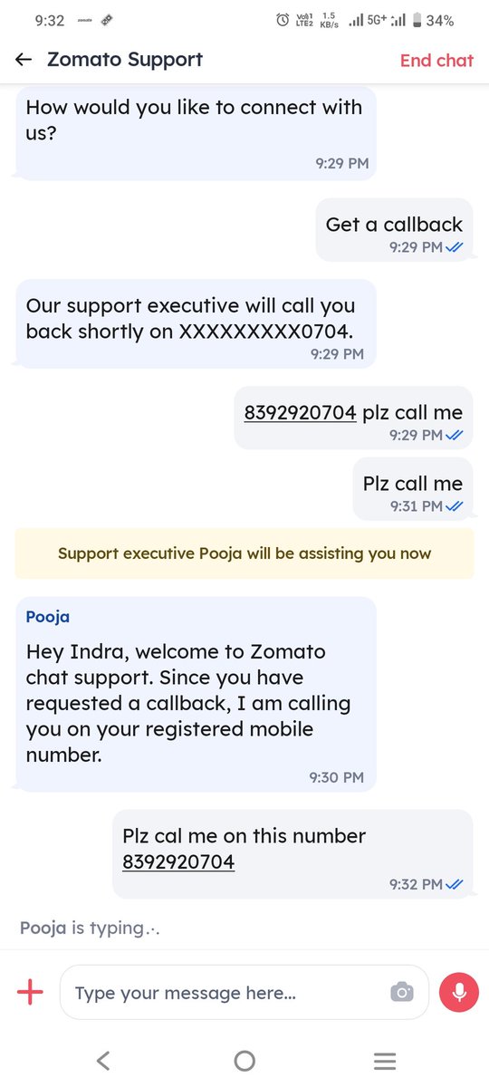 IVaidik's tweet photo. @zomatocare बार-बार की रिक्वेस्ट डालने के बावजूद भी जोमैटो से अभी कोई कॉल नहीं आ रही है. https://t.co/B5vPep2xIL