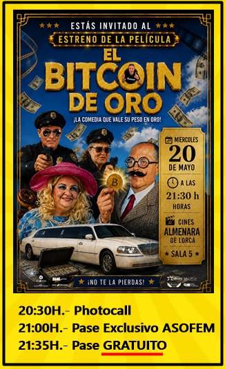 COPE_Lorca_'s tweet photo. 🪙 El ‘Bitcoin de Oro’ ilumina #Lorca: el cortometraje que convierte a usuarios de salud mental @Asofem2003 en estrellas de cine.
🎥Estreno este miércoles en @ParqueAlmenara 
https://t.co/tncay6jJWz https://t.co/ceevSHBH6V