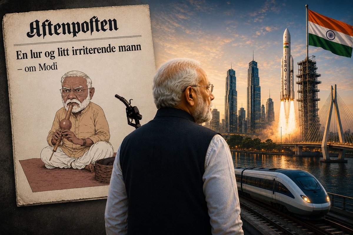OpIndia_com's tweet photo. Norway’s Aftenposten depicted PM Modi as a “snake charmer” in a cartoon published during his visit to Oslo.

But this is more than a cartoon. It revives colonial-era racist stereotypes long used to portray India as backward and uncivilised.

From the NYT mocking Mars mission to Aftenposten's snake charmer caricature, sections of Western media still seem uncomfortable with India’s rise.

https://t.co/o542Rrszl4