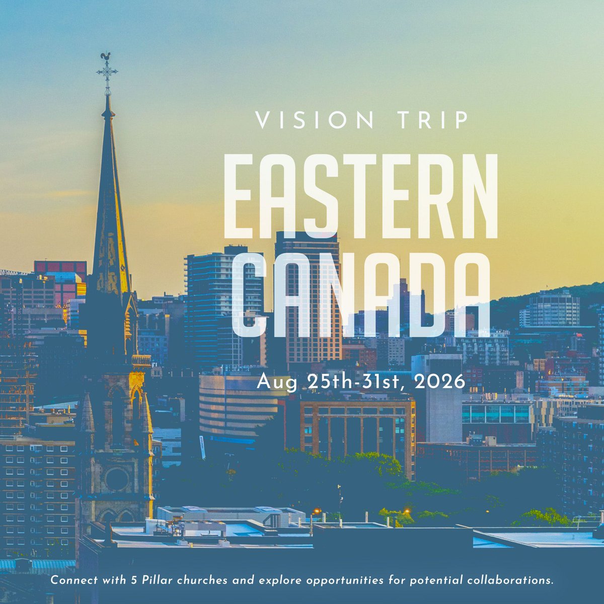 pillarnetwork's tweet photo. Eastern Canada is among North America’s most beautiful yet spiritually challenging regions. Mark your calendar and join us for a Vision Trip to Eastern Canada from Aug 25th-31st. Register today - https://t.co/PA0S5QuhFN https://t.co/plCXTiK0Z6