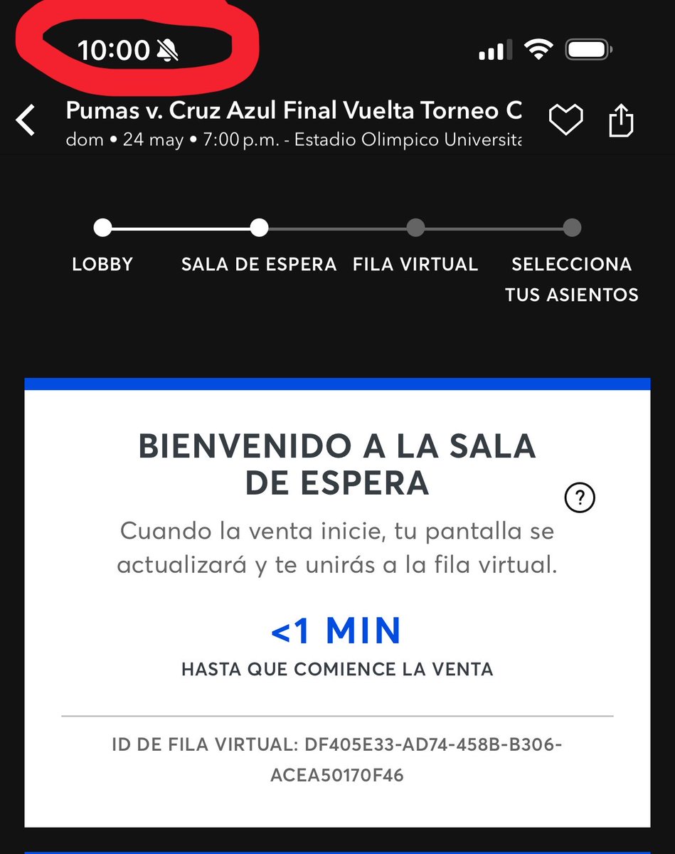 Eddy_CG's tweet photo. El fraude de @Ticketmaster_Me respecto a la preventa @BancaMifel para la final de vuelta de @PumasMX en C.U., a las 10:00 am, aún te marcaba 1 minuto para comenzar la venta, y ese es el tiempo que le dan a los revendedores para acabar los boletos. 

@AtencionProfeco @Profeco https://t.co/Te0F7DZOgP